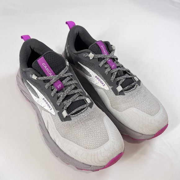 Brooks Cascadia 17 Trail Running Shoes Women's 8.5B Gray Purple Trail Sneakers - Picture 2 of 11